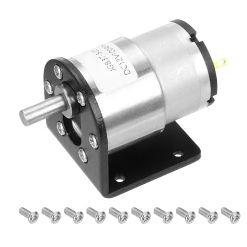 DMiotech Micro DC 12V 100RPM Geared Motor with Bracket Gear Reduction Motors 37mm Diameter Gearbox Micro Speed Reduction for RC Car, Robot Model, DIY Toys - style: 100RPM