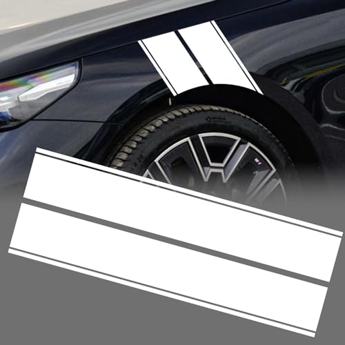 x xotic tech Fender Stripes Hash Marks KK Vinyl Decal Universal for Car Truck Sticker Racing Stripe 11"x23" (White) - color: White
