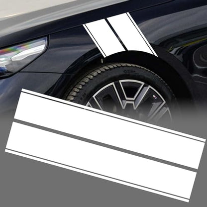 x xotic tech Fender Stripes Hash Marks KK Vinyl Decal Universal for Car Truck Sticker Racing Stripe 11"x23" (White) - color: White