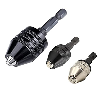 aiyun Drill Bit Adapter 1/4 Hex Shank Small Chuck (0.6-8mm,0.3-3.6mmX2) - size: 0.6-8mm x 1, 0.3-3.6mm x 2