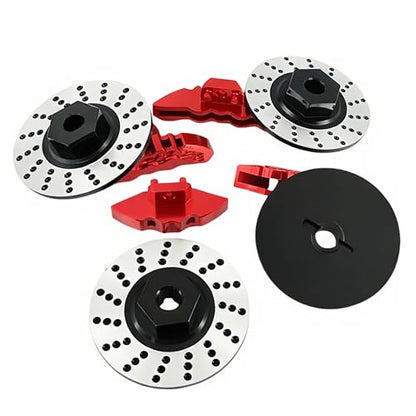 4PCS Aluminum Brake Disc Caliper Set for 1/10 4-Tec Ford Mustang RWD RC Car | On-Road Drift,8367 8356,Scale Detail,CNC Machined,High Strength,Precision Fit,Wear Resistant,Durable,RC Upgrade Parts