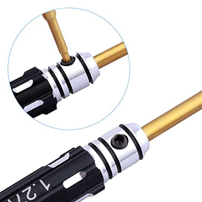 Small RC Hex Driver Set - 5pcs Hex Allen Screwdriver Kit 0.9mm 1.27mm 1.3mm 1.5mm 2.0mm and Cross Wrench Repair Tools for Axial SCX24 RC Car Little Models