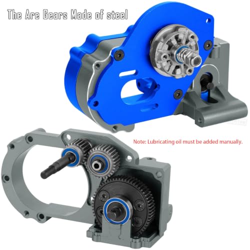 Aluminum Transmission Gearbox w/Gear Upgrades Part for 1/10 Slash 2WD (VXL),Rustler 2WD (VXL),Stampede 2WD (VXL),Bandit 2WD (VXL),Navy Blue - color: Navy Blue - (Upgrades)