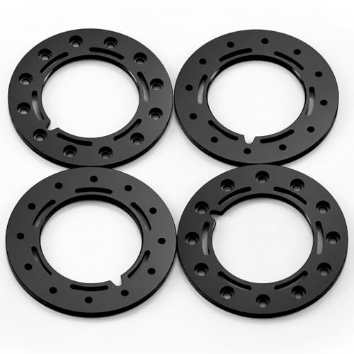 Aluminum 1.55inch Beadlock Ring 1Set/4PCS for AXIAL UTB18 D90 TF2 CC01 AX90069 MST JIMNY 1/10 RC Crawler Truck Car Wheels (Black) - color: Black