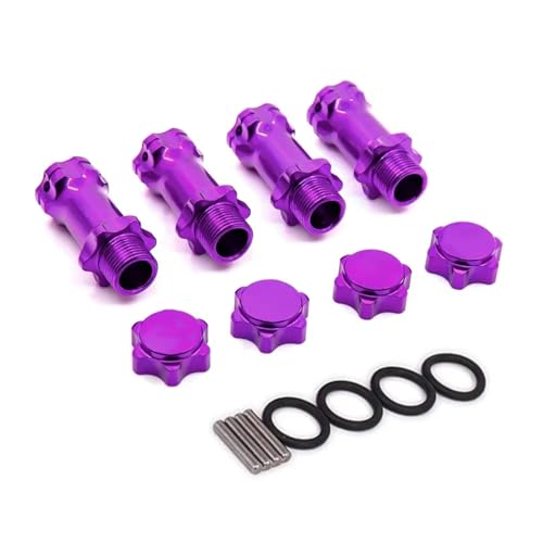 Parts For HSP 1/8 Scale Monster Truck Truggy RC Car 89108 17mm Wheel Hex 30mm Longer Enhanced Mount Adapter Cap Hub Parts(Purple) - color: Purple