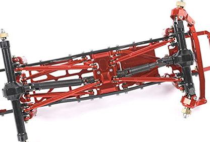 Aluminum Alloy Suspension Rod Links Set for Axial SCX24 C10 1/24 RC Crawler Car Upgrade Parts (Red) - color: Red