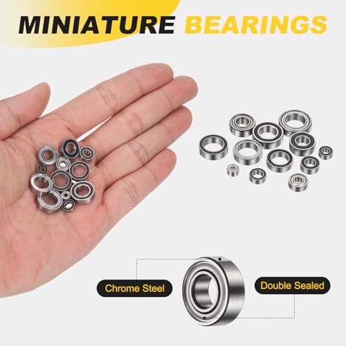 uxcell 4Pcs SMR115ZZ Deep Groove Ball Bearings, 5x11x4mm 440C Stainless Steel Double Shielded Bearings, ABEC 5 - size: 5x11x4mm