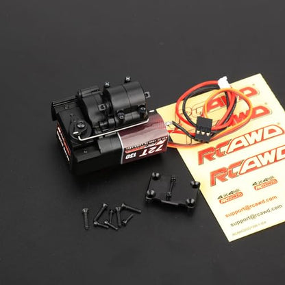 RCAWD Alum SCX24 2 Speed Transmission 72T 130 Motor Set for Axial 1/24 SCX24 AX24 Series Upgrades Part Black