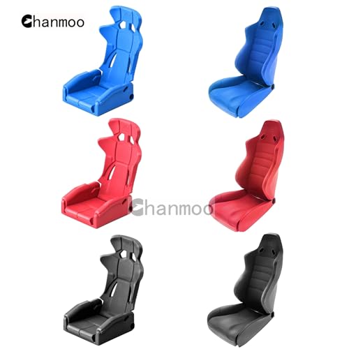 1/10 RC Crawler Car Toy Seats Simulation Plastic Chair Accessories for 1:10 Scale RC Rock Crawler Buggy Truck Car Traxxas TRX4 Axial SCX10 90046 RC4WD D90 D110 TF2 Tamiya Gen8 2Pcs (Black A) - color: Black a