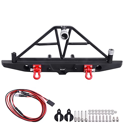 Metal Rear Bumper Mounts Set w/Winch & 5mm LED White Lights for TRX-4 Axial SCX10 SCX10 II 90046 SCX10 III AXI03007 Redcat Gen 7 1/10 RC Crawler - style: Rear Bumper