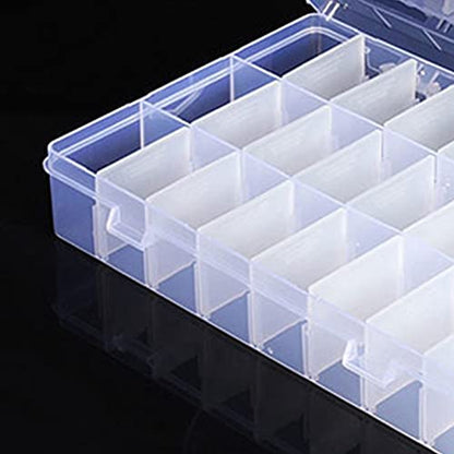 24 Compartment Electronic Component Storage Box Case, SMD SMT Case, Electronic Boxes (7.63 x 5.19 inch)
