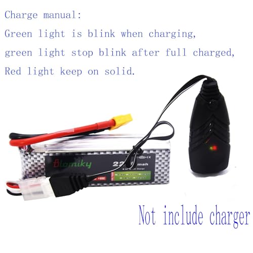 Blomiky 2 Pack 11.1V 3S 2200mAh Lipo Battery with XT60 Plug for Remote Control Evader BX Car RC Truck RC Truggy RC Airplane UAV Drone FPV Boats / 3S 2200mAh XT60 and USB