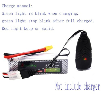 Blomiky 2 Pack 11.1V 3S 2200mAh Lipo Battery with XT60 Plug for Remote Control Evader BX Car RC Truck RC Truggy RC Airplane UAV Drone FPV Boats / 3S 2200mAh XT60 and USB
