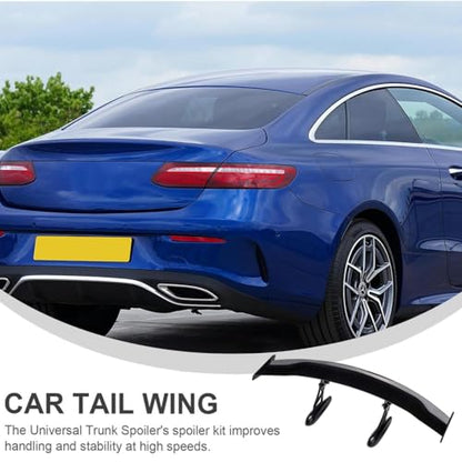 Mini Spoilers for Cars 11.8Inch Universal Auto Car Tail Wing Black Texture Cool Decoration Non-Punching Tiny Trunk Spoiler Automotive Exterior Accessories RC Car Modified Parts - style: Black