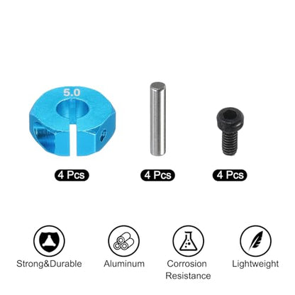 MECCANIXITY Aluminum 12mm Wheel Hex Hubs Drive Adapters Sky Blue 5mm Thickness with Screws and Pins for RC Car Upgrade Replacement Parts 4Pcs - color: Sky Blue, size: 5mm
