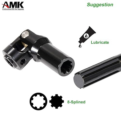 AMK 68-229mm Severable Ruled SCX10 Driveshaft Stainless Steel TRX4 Drive Shaft for 1/10 RC Crawler Sportys Scalers GSPEED Axial Capra UTB10 Pro Upgrades DIY LCG Rig (2Pcs Black) - color: 2pcs Black