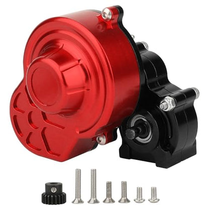 All Metal Complete Gearbox Transmission with Motor Gears for 313mm Wheelbase 1/10 RC Crawler Truck Axial SCX10 & SCX10 II DIY Upgrade Parts (red-Black) - color: Red-black