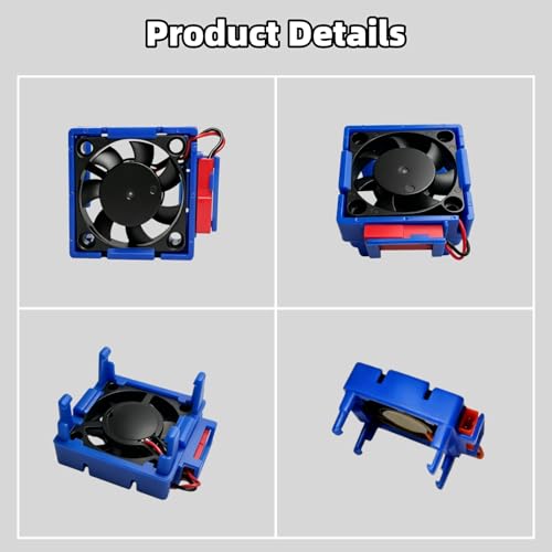 VXL-3s ESC Cooling Fan and Motor Cooling Fan Dual Fan Set Compatible with 1/10 Traxxas Slash 4×4 VXL Stampede 4×4 Rustler 4×4 Hoss 4×4 Velineon VXL-3s Heat Sink, Blue - color: Blue