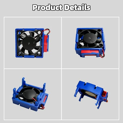 VXL-3s ESC Cooling Fan and Motor Cooling Fan Dual Fan Set Compatible with 1/10 Traxxas Slash 4×4 VXL Stampede 4×4 Rustler 4×4 Hoss 4×4 Velineon VXL-3s Heat Sink, Black - color: Black