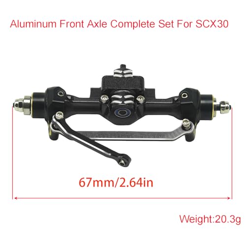 Aluminum Front/Rear Axle with Brass Kunckles/Steering Link/Gear/Bearing/CVD Whole Set for SCX30 Cars Upgrade Parts BK: Black R: Red (Black) - color: Black