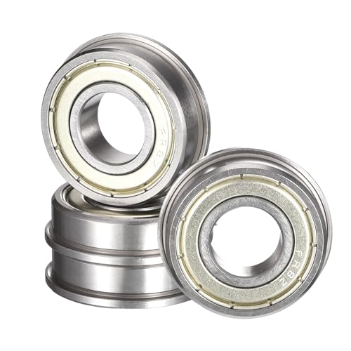 FR8ZZ Flanged Ball Bearing, ID 1/2" x OD 1-1/8" x Width 5/16" Miniature Bearings, Double Metal Shielded Deep Groove Bearings, Pre-Lubricated (GCr15) Chrome Steel 4pcs - size: FR8ZZ 1/2x1-1/8"x5/16"