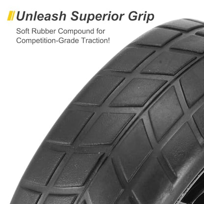 uxcell 4-Pair High-Grip RC Car Tire & Wheel Set for 1/10 Scale On-Road Touring Cars - Soft Rubber Tyres with 12mm Hubs, Black, Type g