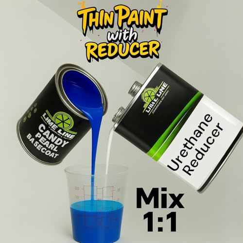 LiME LiNE Automotive Urethane Basecoat 1K Urethane color, High Coverage, Mix 1:1 With Urethane Reducer, Ready for 2K Clearcoat (Battleship Gray,1 Quart) - color: Battleship Gray - 1 Quart