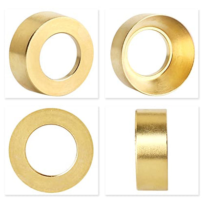 Hobbypark Brass Wheel Weights w/Locknuts for Axial SCX24 Gladiator Bronco C10 JLU Deadbolt B17 1/24 RC Crawler