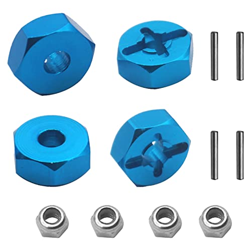4Pack Vgoohobby RC Wheel Axle Shaft Locknuts with 7mm to 12mm Wheel Hex Hub Convert Adapter Compatible with Wltoys A959 A969 A979 K929 RC Car 1/18 Scale RC Car