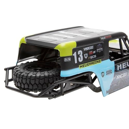 MEUS RACING MB24 SCX24 Body 5.2in 132MM Body Shell ABS+Nylon Carbon Fiber Chassis for 1/24 Axial SCX24 Bronco JLU B-17 C10(Green) - color: Green