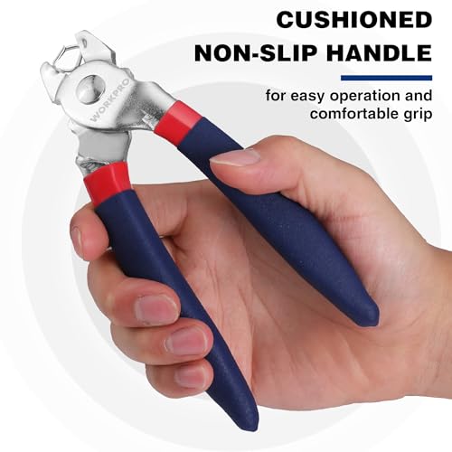 WORKPRO Bent Hog Ring Pliers with 500 Pcs 3/4" Hog Rings | Galvanized Steel Hog Rings, For Furniture Upholstery, Auto Upholstery, Plastic Meat & Sausage Casings - style: Bent Hog Ring Pliers Set