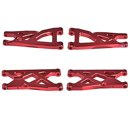 Globact Aluminum Front & Rear Suspension Arms Set for 1/10 Arrma Granite 4X4/Senton/Rc Short Course Truck Upgrade Parts Replacement of AR330443 AR330516 Option Parts(Red) - color: Red