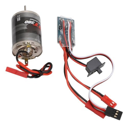 JTLB RC Brushed Motor ESC Combo, 380 Stainless Steel 38T Motor with 30A ESC, Forward Reverse Brake Functions, for 1/16 1/18 RC Cars