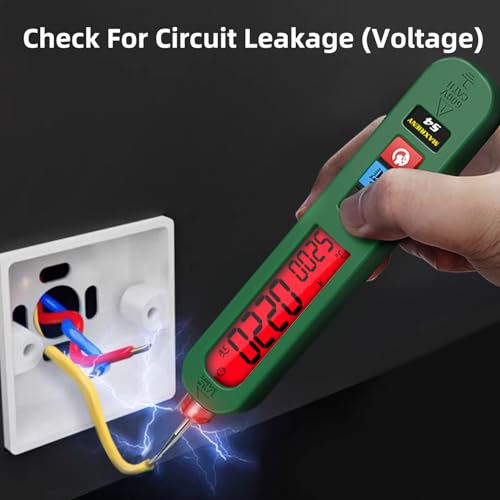 AC Rechargeable Voltage Tester Pen 12-300V Large Screen Single Pole Electrical Leak Tester with Audible and Visual Alarm Live Wire Phase Detector with Flashlight