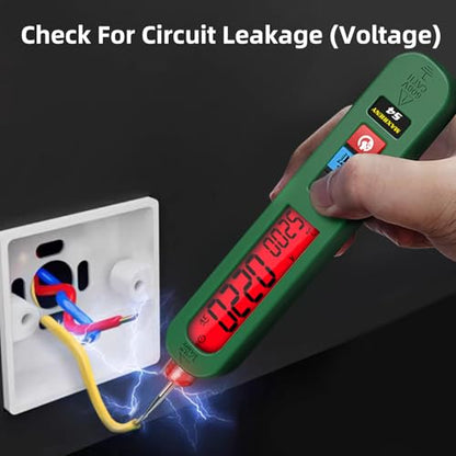AC Rechargeable Voltage Tester Pen 12-300V Large Screen Single Pole Electrical Leak Tester with Audible and Visual Alarm Live Wire Phase Detector with Flashlight