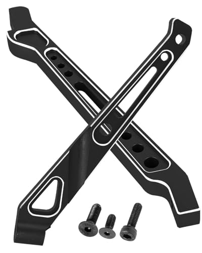 RC Aluminum Front Rear Chassis Brace Upgrades Part for 1/8 Typhon/Senton V4 6S RC Car,Support Rod Bracket Hops up,Black - color: Black-(upgrades）