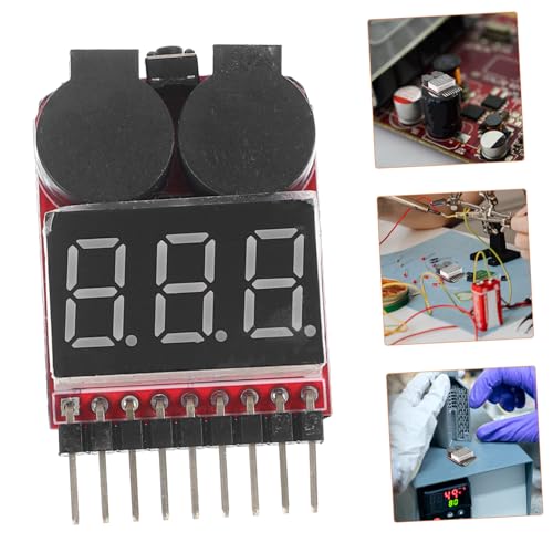 HOMSFOU 2pcs Lipo Battery Voltage Tester Low Voltage Alarm and Compact Design for Rc Hobbyist Monitoring and Safety