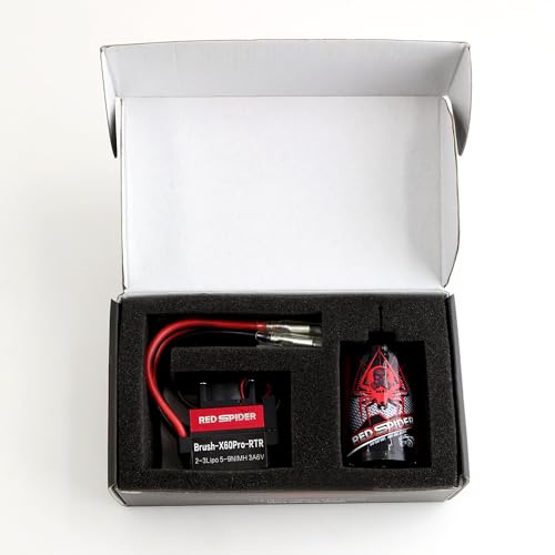 REDSPIDER 23T 540A Brushed Motor and 60A ESC Brushed Motor ESC Combo, Dual Mode BEC 2A / 6V Fit for 1/10 RC Crawler Car Trx4 Trx6 Axial SCX10 II III Redcat Gen7 Gen8 V2 RC4WD D90 (ESC and Motor)