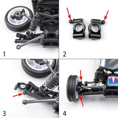 for LOSI 1/24 Micro-B 2Pcs Aluminum Alloy Caster Blocks RC for Buggy Truck Model Upgrade Modification Parts RC Car Toys Parts
