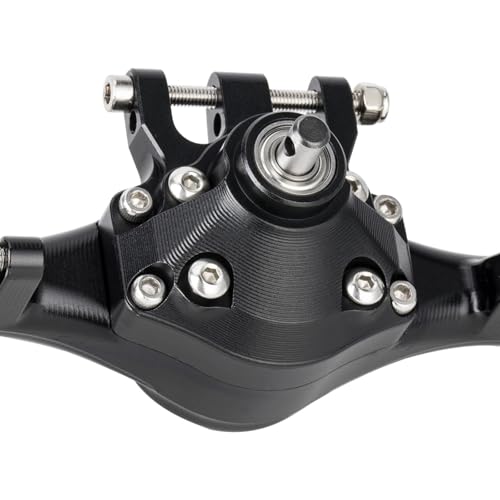 F10T Offset Straight Axle,CNC Machined Aluminum Front Rear Axle Set for VS4-10 SCX10 II Leaf Chassis 1/10 Scale RC Crawler Built (Black) - color: Black