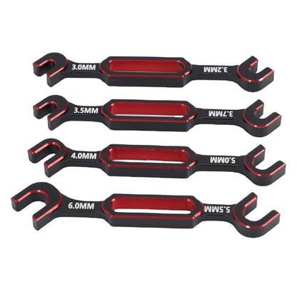 CCYLEZ RC Turnbuckle Wrench Set, Aluminum Alloy Ball Joint Remover Tool with 8 Sizes for RC Cars Boats Drones Track Maintenance - color: Red