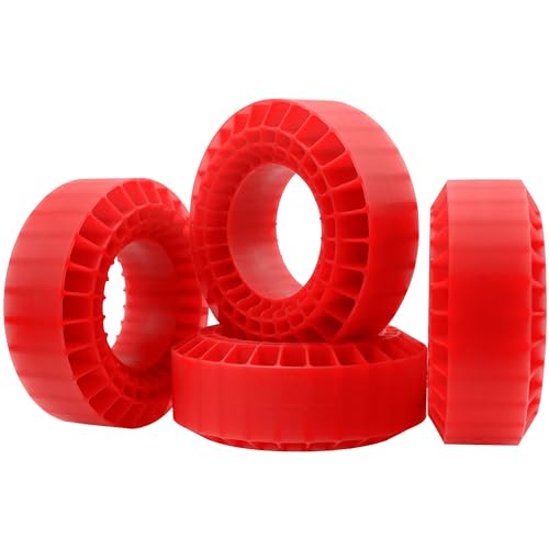 4Pcs Vgoohobby Silicone Rubber Insert Foam 1.9 Tire Inserts Foam Fit for 1.9 Crawler Tires Compatible with SCX10 TRX4 1/10 RC Crawler Car (Red) - color: Red