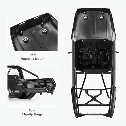 INJORA IR60 Hard Body with Interior & Bed Cage for 1/10 RC Crawler (Black) - color: Black