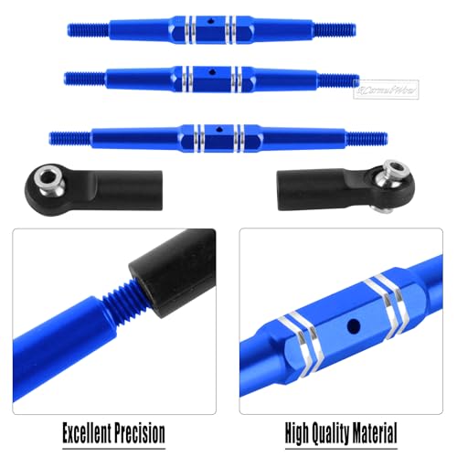 RC Turnbuckles Camber Links Upgrades Part for 1/10 Outcast/Kraton 4x4 4S V2 BLX,Alloy Aluminium Links Steering Linkage Turnbuckles Tie Rods Linkage Set,Navy Blue - color: Navy Blue(1set)