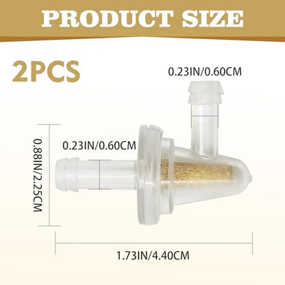 2 Pcs Universal 90 Degree Inline Fuel Filter for 1/4" Fuel Line, Small Engine Motorcycle, ATV, Scooter, Bike & Quads (Pack of 2)