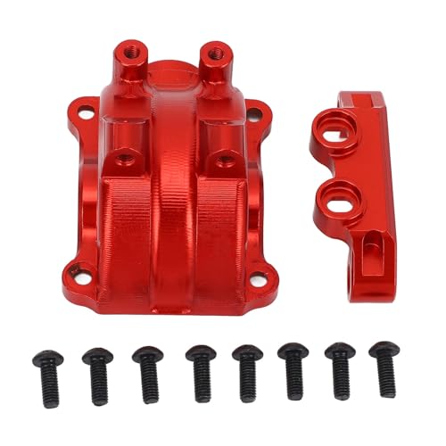 FILFEEL RC Car Cover for -02-02T – 7075 Aluminum Alloy Metal Differential Housing Case with Upper Arm Mount & 8 Screws – /10 Scale Chassis Upgrade (Red) - color: Red