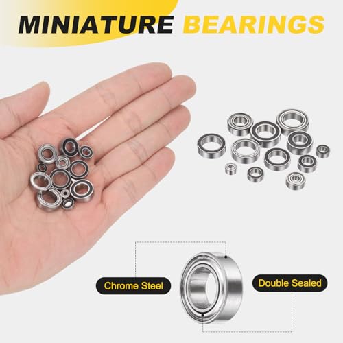 uxcell 4Pcs SMR95ZZ Deep Groove Ball Bearings, 5x9x3mm 440C Stainless Steel Double Shielded Bearings, ABEC 5 - size: 5x9x3mm