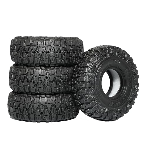 DJCRAWLER 1.0 Inch Sticky Soft Tires 60 * 22mm for SCX24 TRX-4M 1/18 1/24 Wheels Upgrades, High Viscosity RC Crawler MT Rubber Tyre