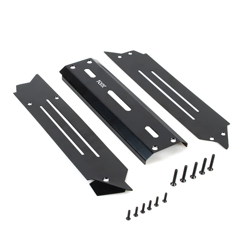 KYX Racing Stainless Steel Black Protector Chassis Guard Plate Axle Guard Upgrades Parts Accessories for 1/10 RC Crawler Car Traxxas 1/10 Maxx V2 WideMaxx