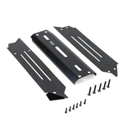 KYX Racing Stainless Steel Black Protector Chassis Guard Plate Axle Guard Upgrades Parts Accessories for 1/10 RC Crawler Car Traxxas 1/10 Maxx V2 WideMaxx